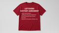 Leftovers Custody Agreement — Funny Thanksgiving Tee (Cranberry / maroon)